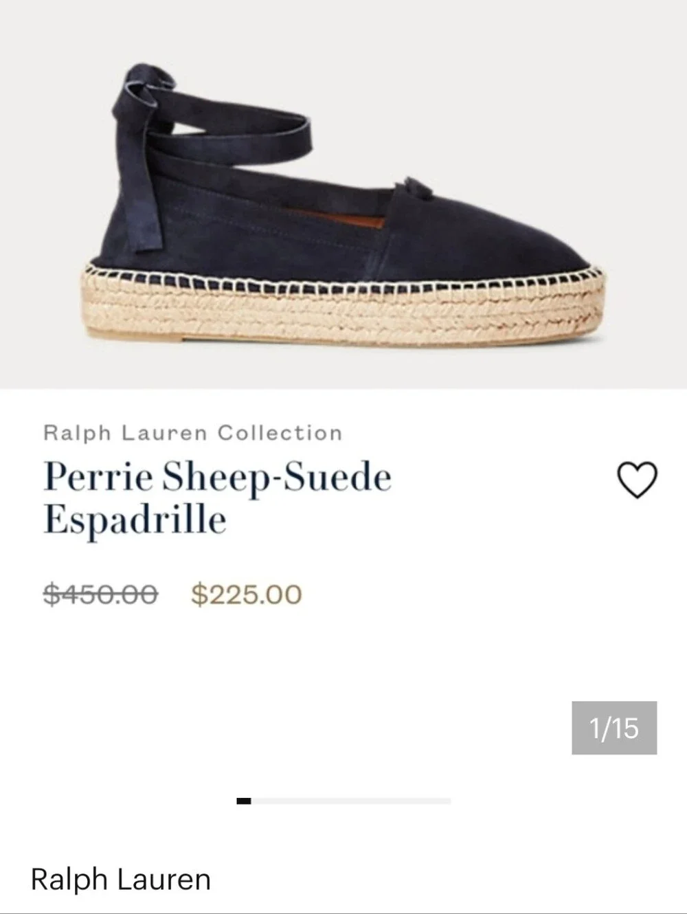 Ralph lauren suede lace-up platform‎ espadrilles